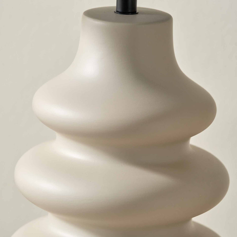 Mira Putty Ceramic Gourd Table Lamp