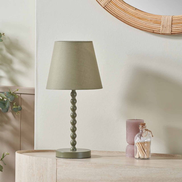 Elise Olive Metal Bobble Table Lamp