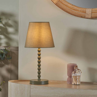 Elise Olive Metal Bobble Table Lamp