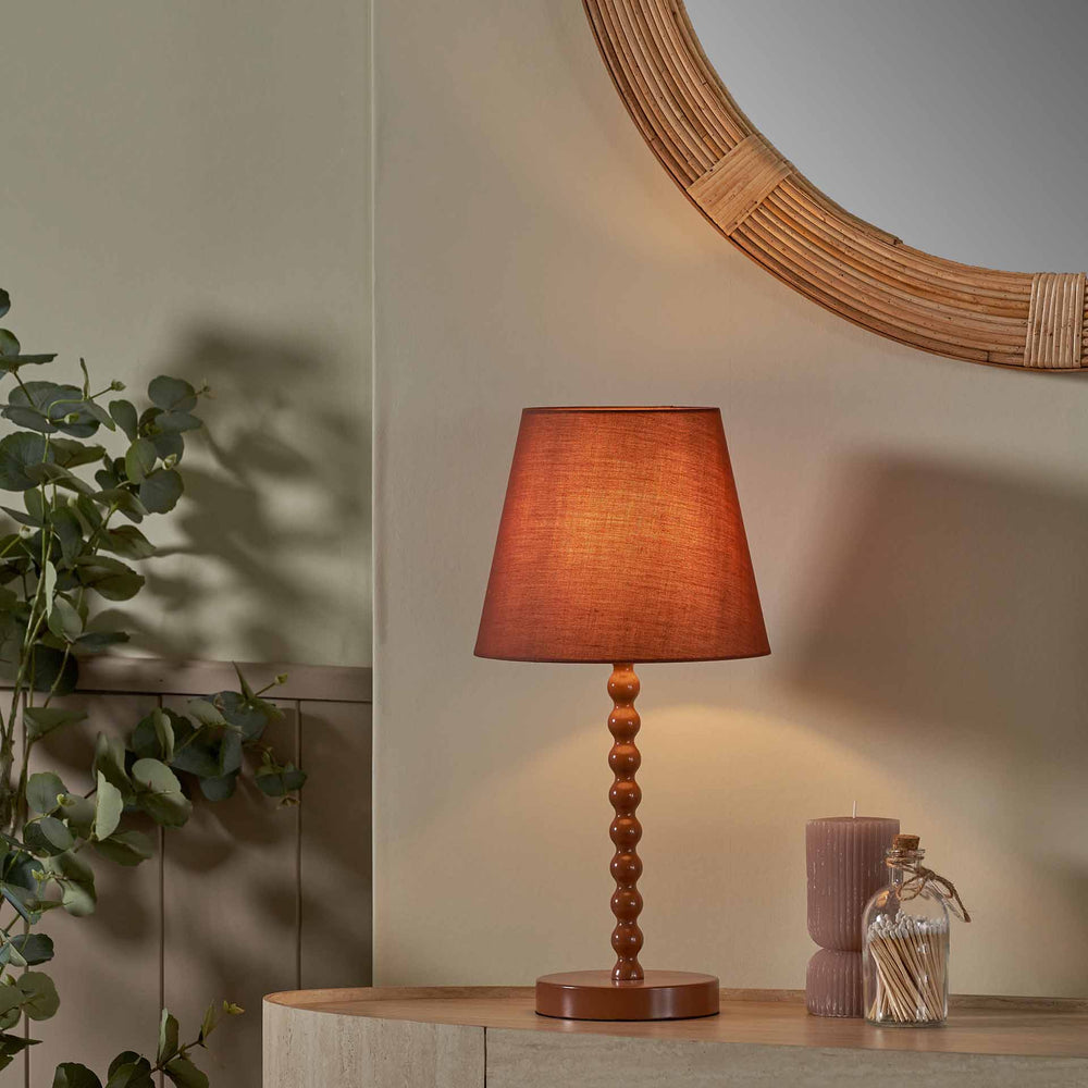Elise Terracotta Metal Bobble Table Lamp