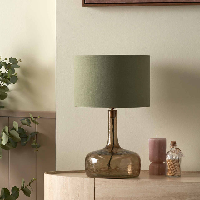 Ardwell Olive Glass Table Lamp
