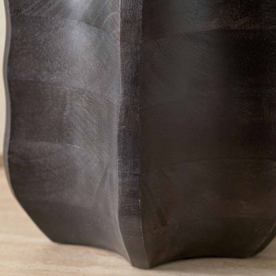 Kera Black Textured Wood Table Lamp