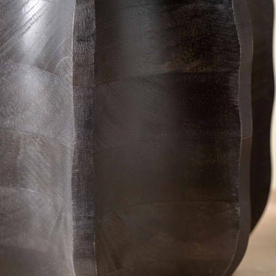 Kera Black Textured Wood Table Lamp