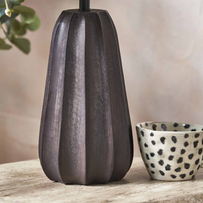 Neala Black Textured Tall Wood Table Lamp
