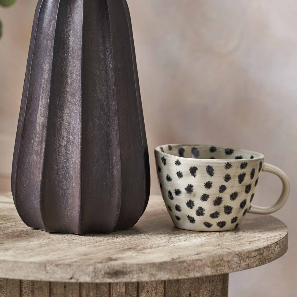 Neala Black Textured Tall Wood Table Lamp
