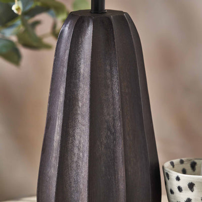 Neala Black Textured Tall Wood Table Lamp