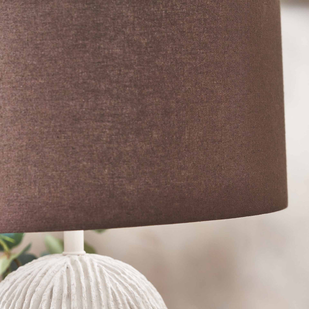 Darcie White Textured Paper Mache Table Lamp