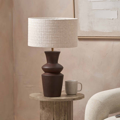 Rhett Dark Brown Sculptural Terracotta Table Lamp