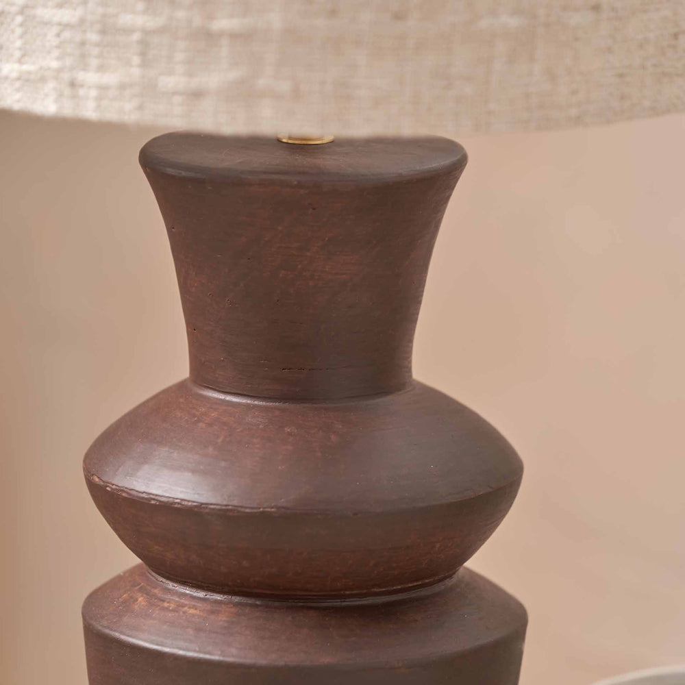 Rhett Dark Brown Sculptural Terracotta Table Lamp