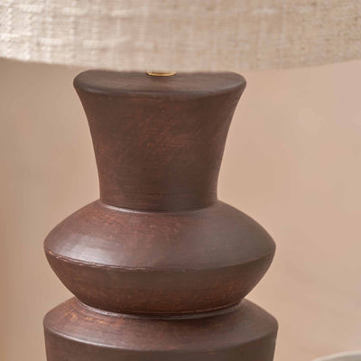 Rhett Dark Brown Sculptural Terracotta Table Lamp