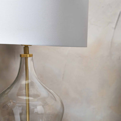 Sorrina Clear Glass and Champagne Gold Bottle Table Lamp