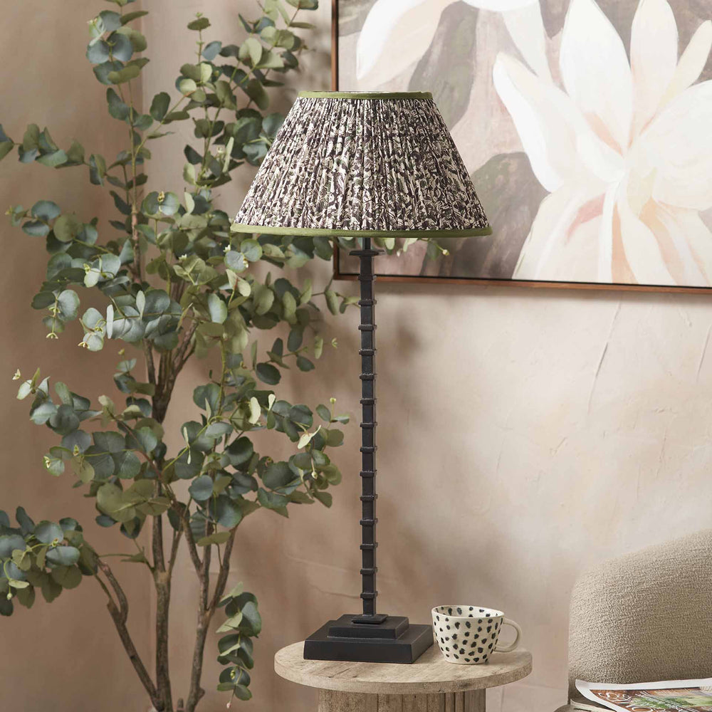 Kori Black Ribbed Slim Table Lamp Base