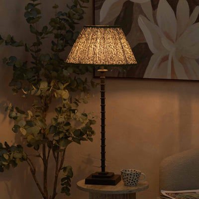 Kori Black Ribbed Slim Table Lamp Base