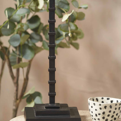 Kori Black Ribbed Slim Table Lamp Base