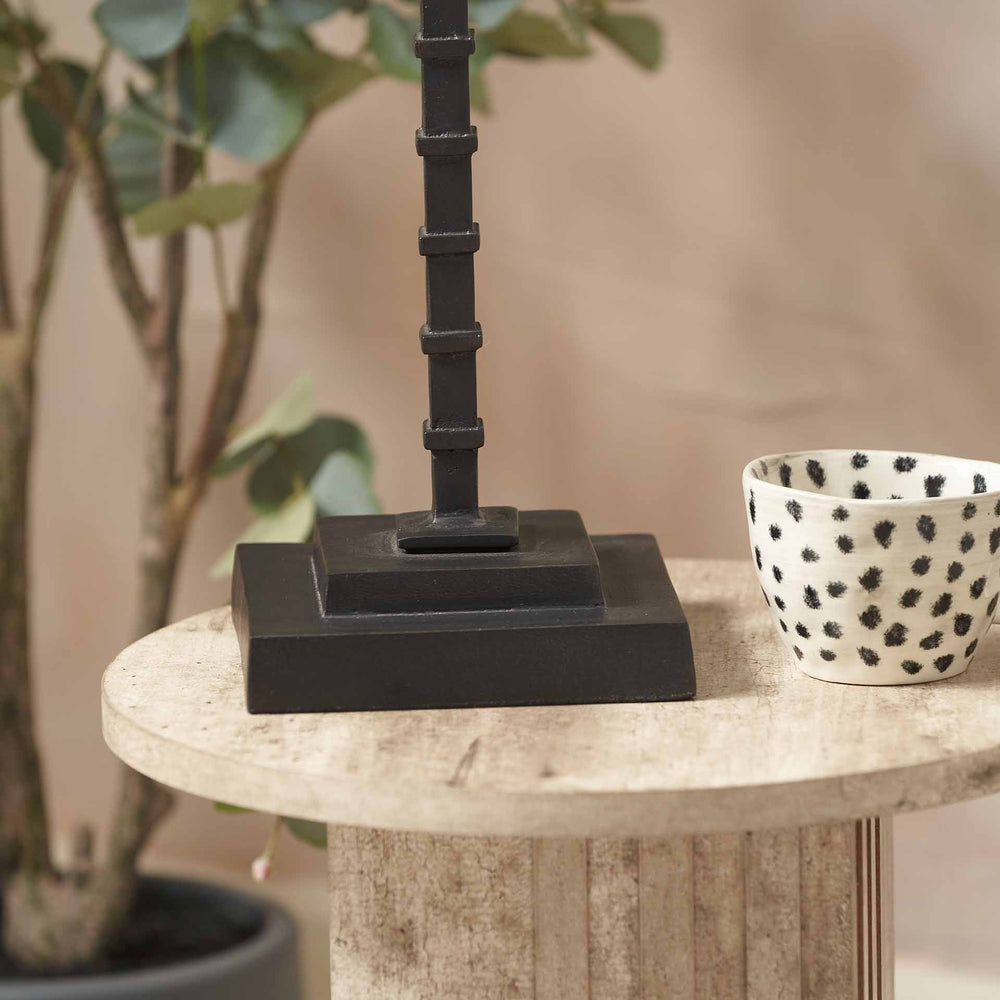 Kori Black Ribbed Slim Table Lamp Base