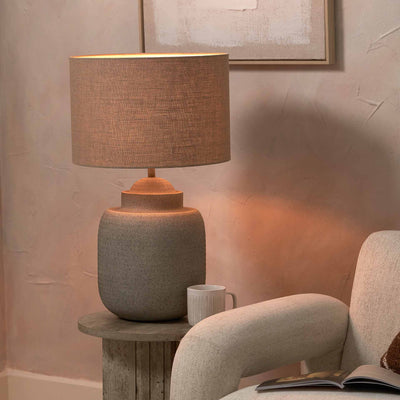 Aarti Stone Grey Hammered Urn Table Lamp Base