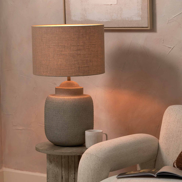 Aarti Stone Grey Hammered Urn Table Lamp Base