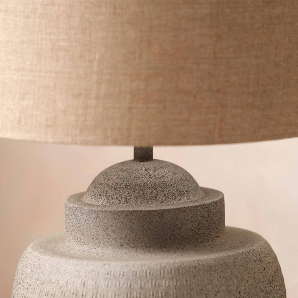 Aarti Stone Grey Hammered Urn Table Lamp Base