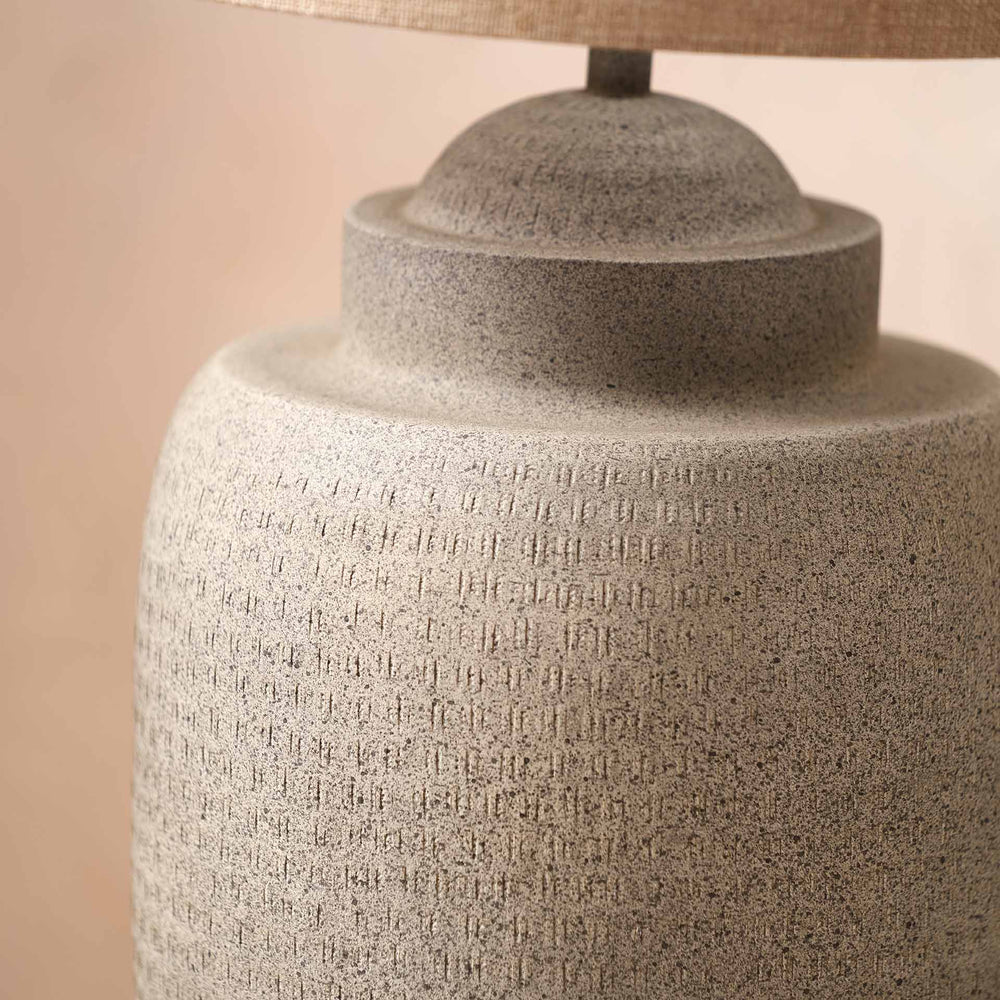 Aarti Stone Grey Hammered Urn Table Lamp Base