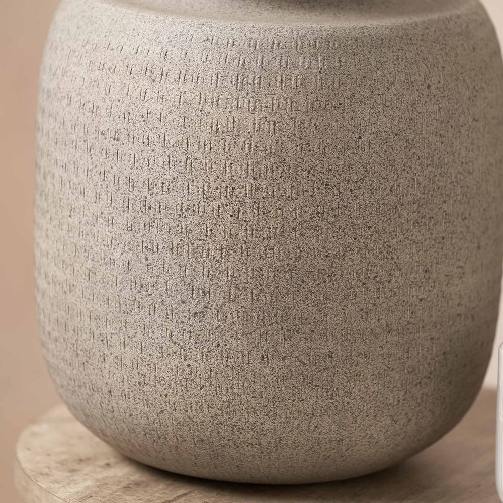 Aarti Stone Grey Hammered Urn Table Lamp Base