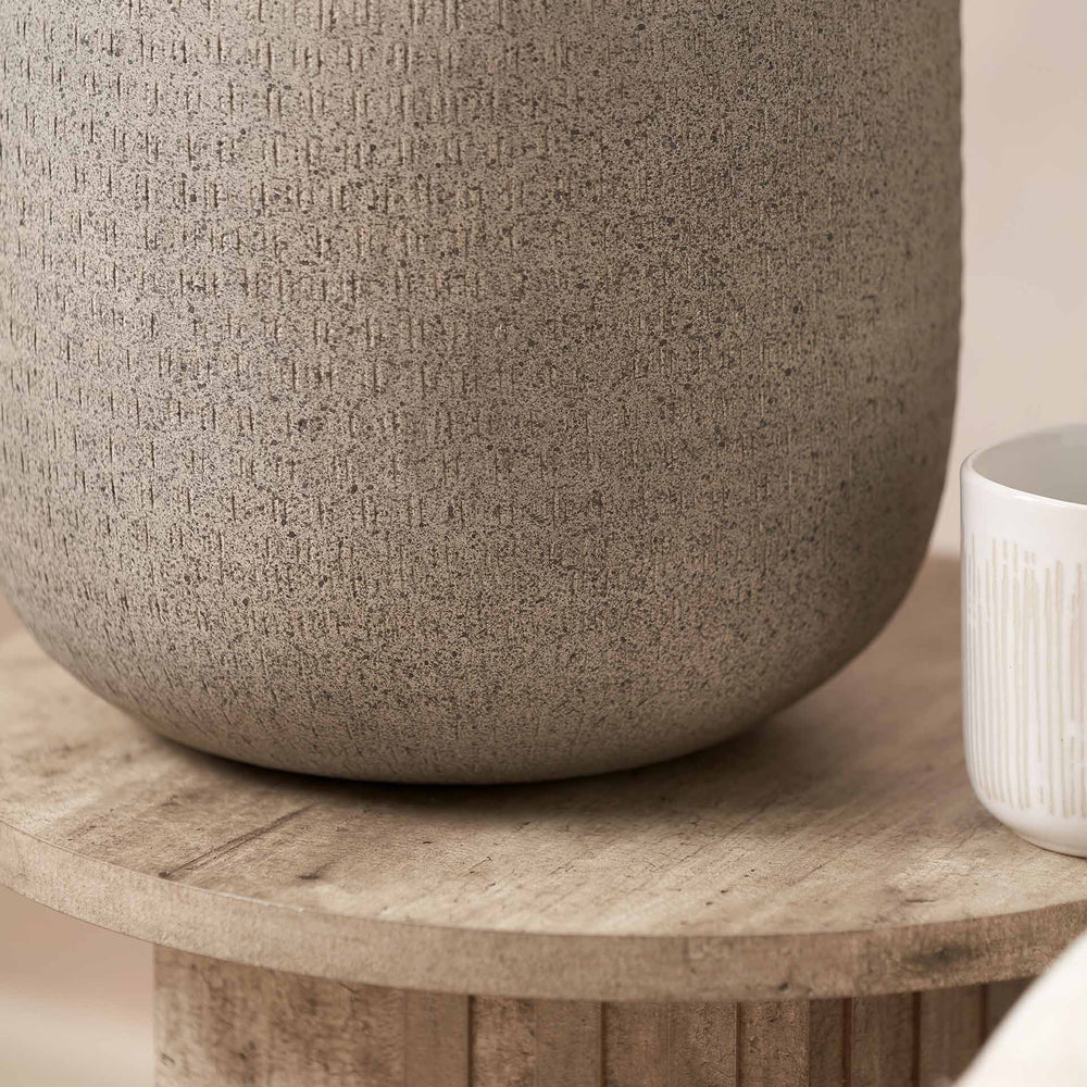 Aarti Stone Grey Hammered Urn Table Lamp Base