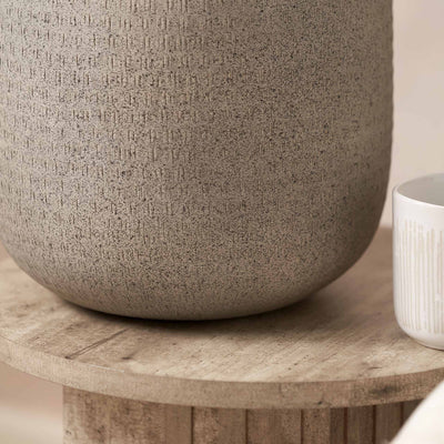 Aarti Stone Grey Hammered Urn Table Lamp Base