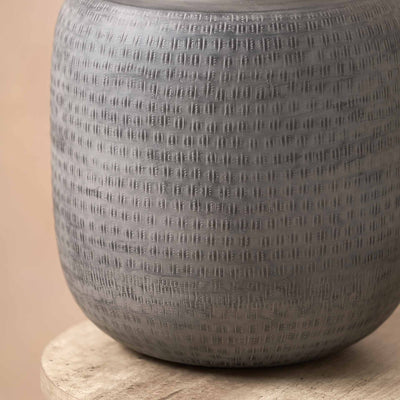 Aarti Charcoal Grey Hammered Urn Table Lamp Base