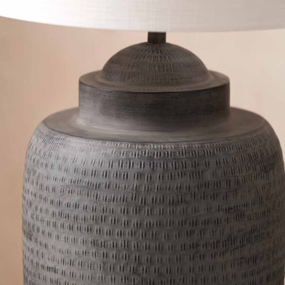 Aarti Charcoal Grey Hammered Urn Table Lamp Base