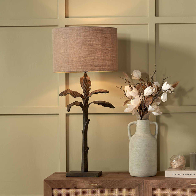 Maylie Verdi Gris Palm Tree Table Lamp Base