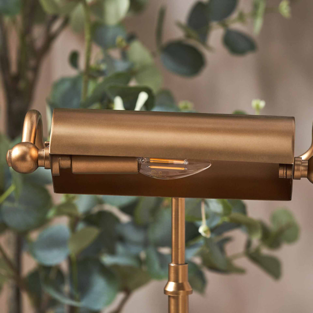 Felix Antique Brass Bankers Table Lamp
