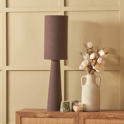 Carissa Chocolate Slubby Handloom Fabric Table Lamp