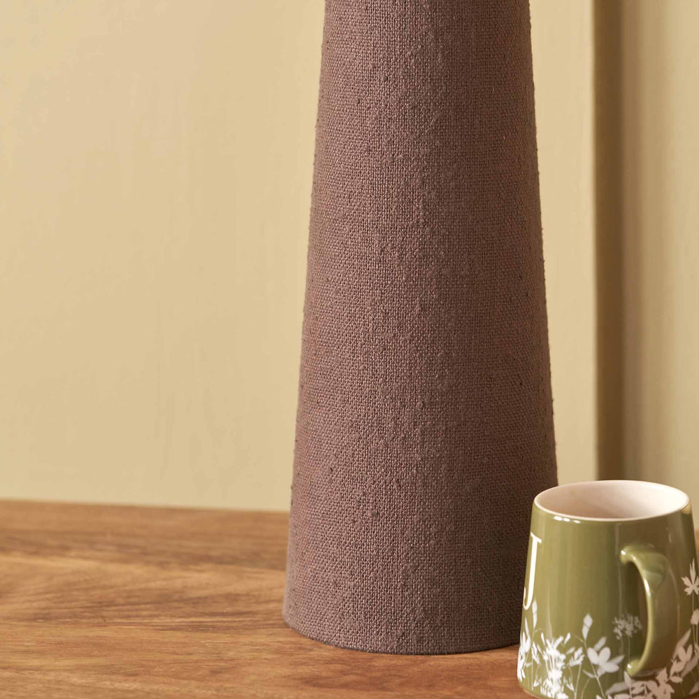 Carissa Chocolate Slubby Handloom Fabric Table Lamp