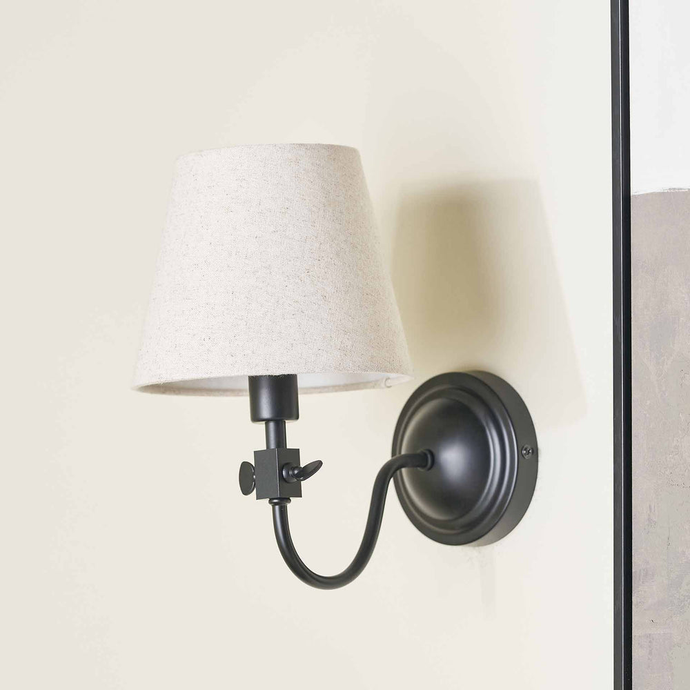 Sorrel Black Metal Curved Arm Wall Light