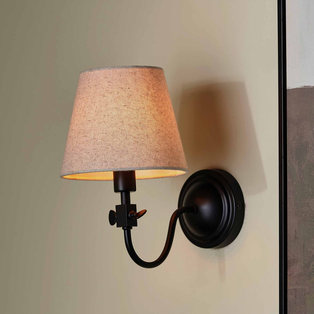 Sorrel Black Metal Curved Arm Wall Light