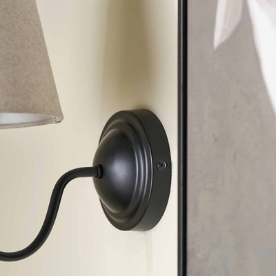 Sorrel Black Metal Curved Arm Wall Light