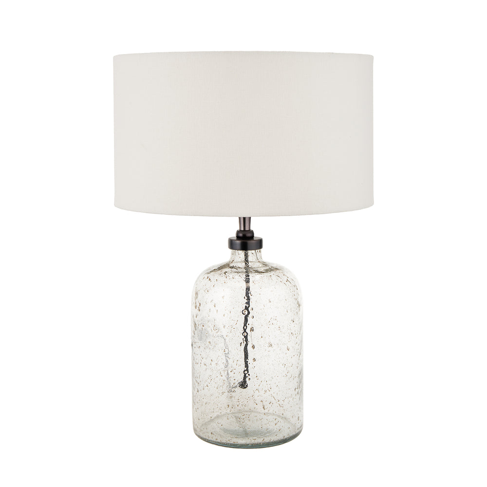 Octavia Small Grey Bubble Glass Table Lamp