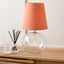 Hazel Clear Glass and Terracotta Shade Bedside Table Lamp Set Of 2