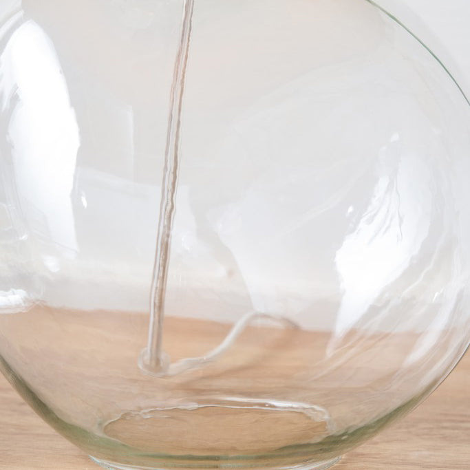 Hazel Clear Glass and Terracotta Shade Bedside Table Lamp Set Of 2