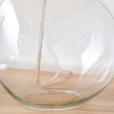 Hazel Clear Glass and Grey Shade Bedside Table Lamp Set Of 2