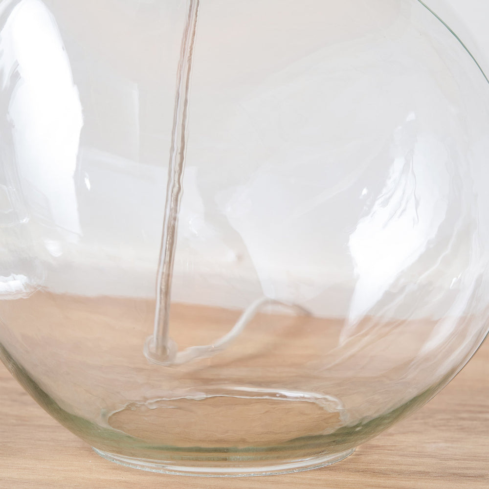 Hazel Clear Glass and Grey Shade Bedside Table Lamp Set Of 2