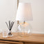 Hazel Clear Glass and White Shade Bedside Table Lamp Set Of 2