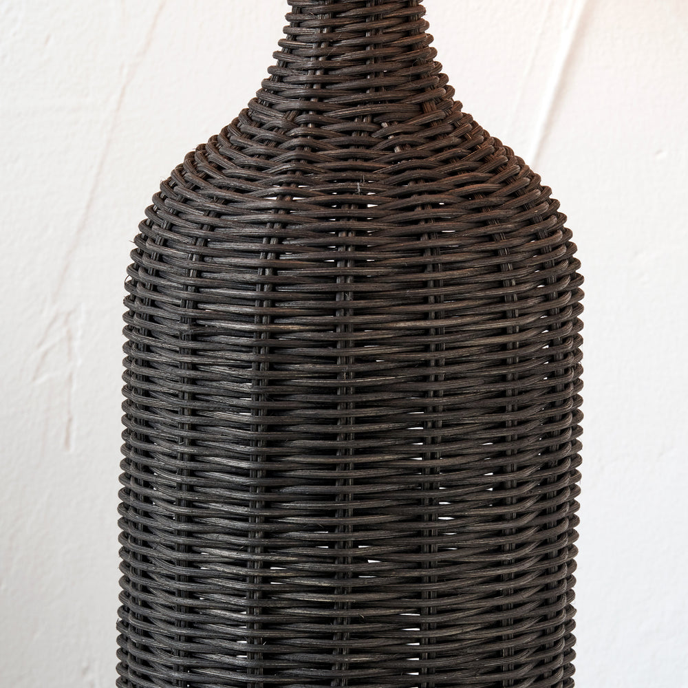 Naya Black Rattan Bottle Table Lamp