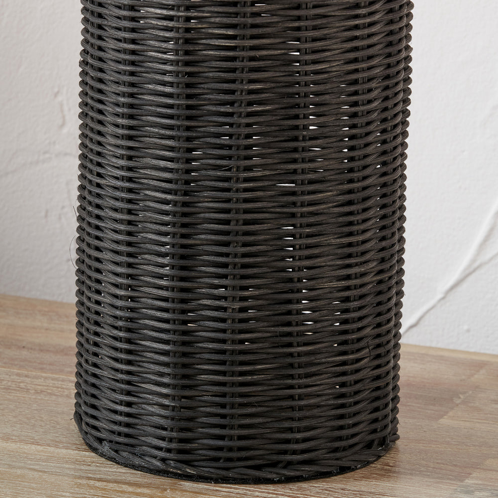 Naya Black Rattan Bottle Table Lamp