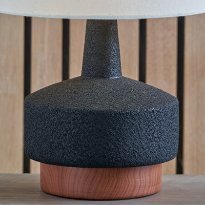 Eli Black Textured Ceramic Bedside Table Lamp Set Of 2