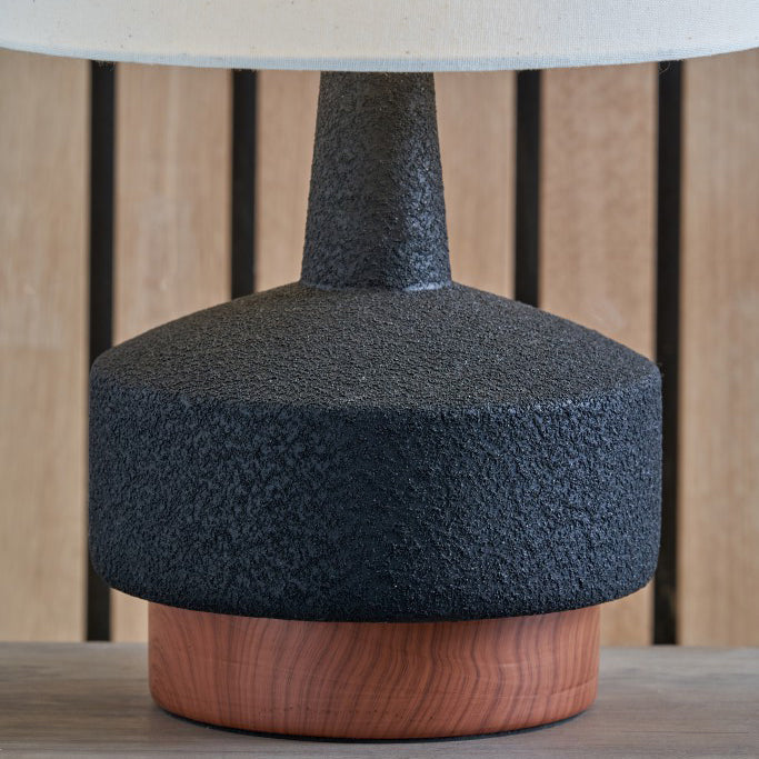 Eli Black Textured Ceramic Bedside Table Lamp Set Of 2