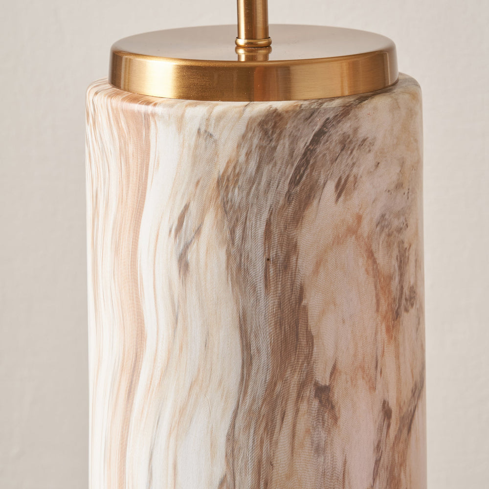 Tate Natural Stone Effect Ceramic Bedside Table Lamp Set Of 2