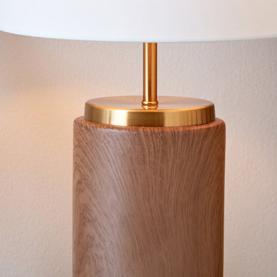 Tate Wood Effect Ceramic Bedside Table Lamp Set Of 2