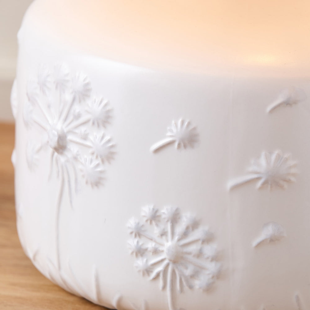 Dandelion White Small Ceramic Bedside Table Lamp Set Of 2