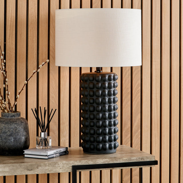 Seraphina Black Bobbled Ceramic Tall Table Lamp Base