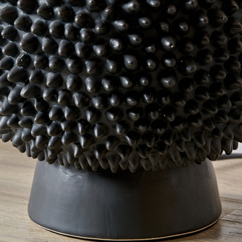 Urchin Black Ceramic Spike Table Lamp Base